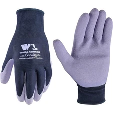 Sanitized Coated Work and Gardening Gloves for Women Navy Large Size