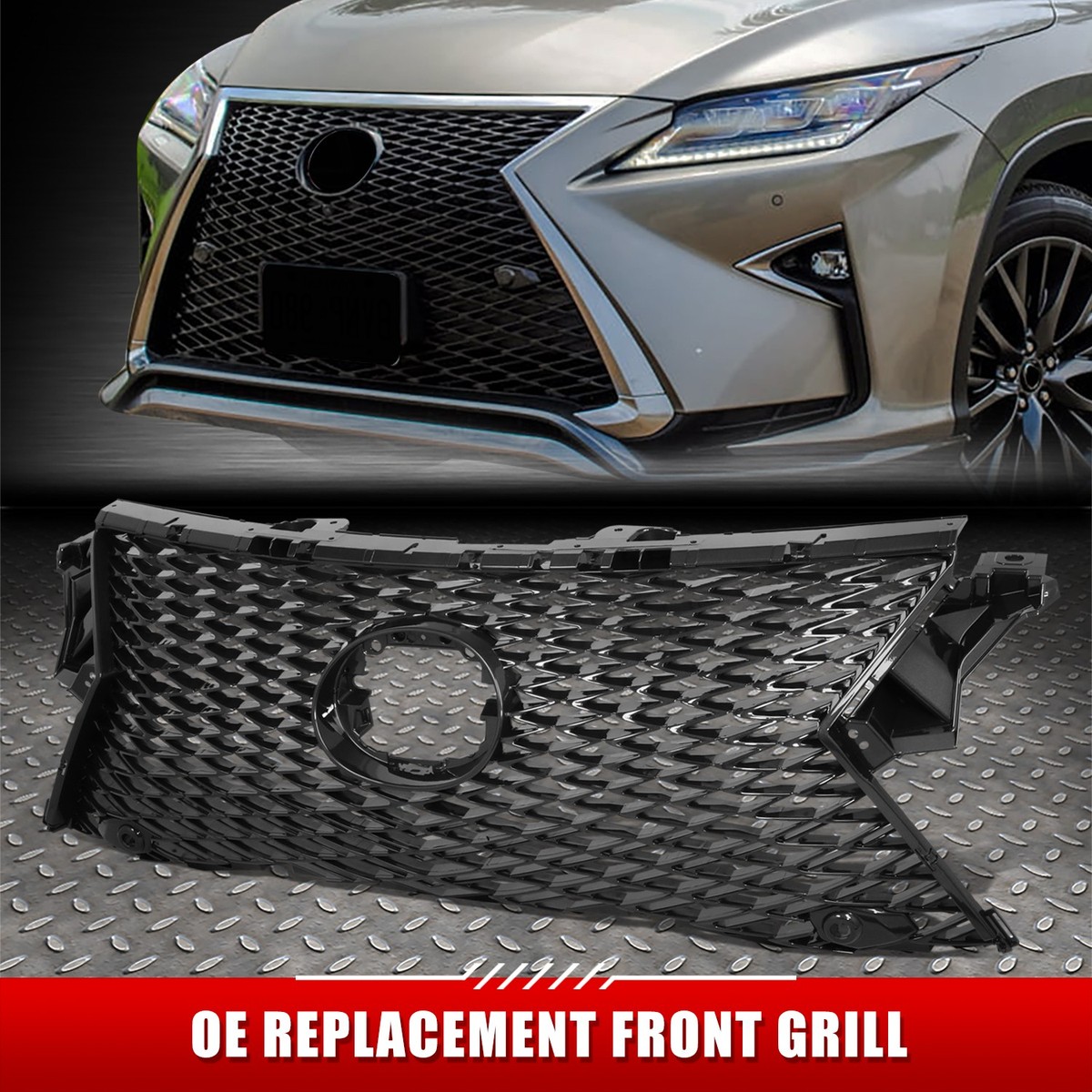 Diamond Mesh] For 16-19 Lexus RX350 RX450h F-Sport Front Grille w