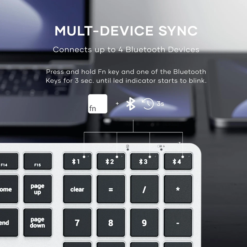 Slim X3 Bluetooth Backlit Keyboard for Mac, Illuminated Keys & Multi-Device S... - Image 2 of 4
