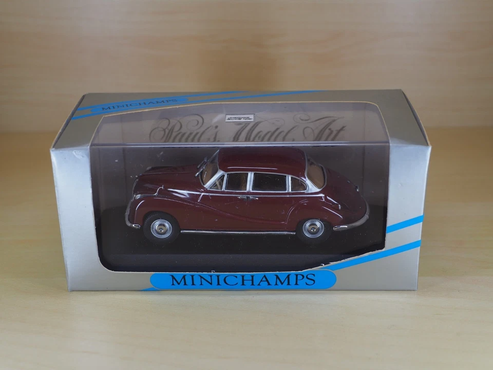 1:43 MINICHAMPS 430022402 BMW 502 V8 Limousine dunkelrot in OVP /Box Modellauto