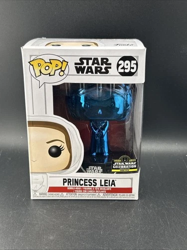 Funko Pop Princess Leia #295 Blue Chrome 2019 Star Wars Celebration Limited 2500