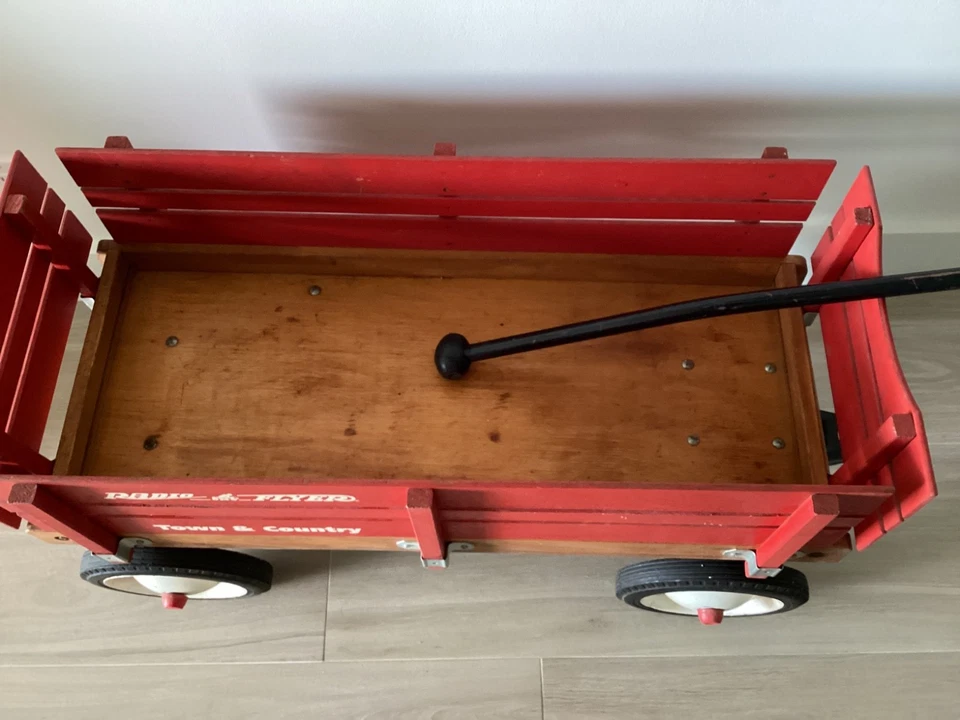 Vintage - Radio Flyer Town And Country Wood Wagon - estado almacenado 25+ años Foto 2 de 4