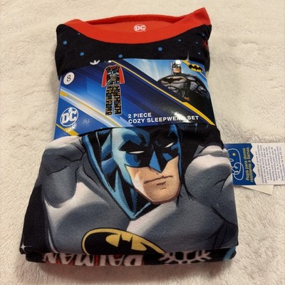 NEW Komar Kids Boys Size 8 DC Comics Batman Sleepwear Fleece Pajamas 2pc Set