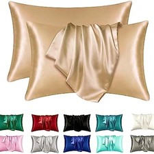 2 Pack 100 Satin Silk Pillowcase for Hair and Skin soft comfortable 1 Pair