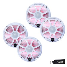 Wet Sounds REVO 6-SWW White Closed SW Grille 6.5 Inch Marine LED Speakers