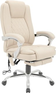 #Lage490 Bürostuhl Rubia mit Massagefunktion Kunstleder creme Computerstuhl