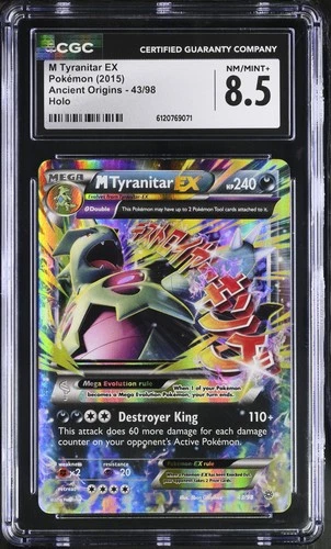 CGC 8.5 M Tyranitar EX 43/98 Holo Ancient Origins Pokémon Card
