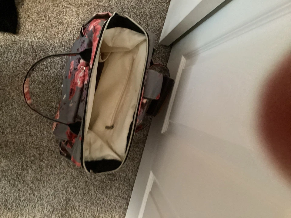 Mochila Bolsa de Pañales Rosa Estampado Floral con Cambiador Múltiples Bolsillos Nueva con Etiquetas Foto 3 de 3