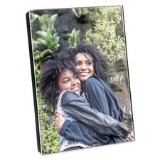 5  x 7  Black Wood Acrylic Picture Frame, Magnetic Photo Frame with Easel, Ma...
