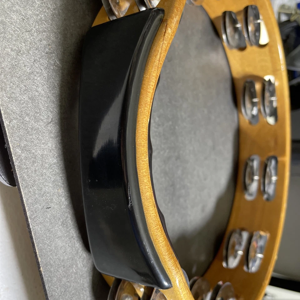 Toca Player's Pandereta de Madera 10 Filas Doble Metal Jingles Instrumento de Percusión Foto 3 de 4