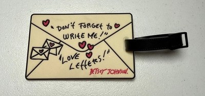 Betsey Johnson Luggage Tag Don't forget To Write Me! Love Letters!