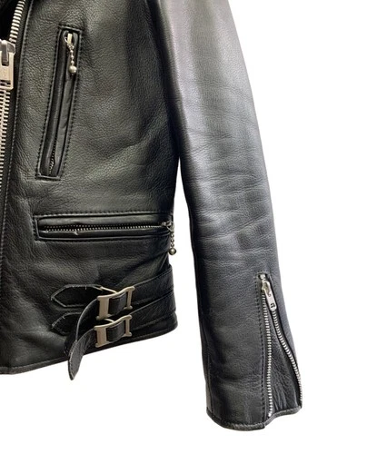 Maison de Reefur Leather Riders Jacket Men's Size 38 Black image 7