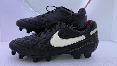 Nike Dois Ronaldinho R10 Black Leather Football Soccer Cleats Boots US 9 *RARE*
