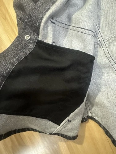 ALLSAINTS Hettie Shacket Men’s M Black Denim Lyocell Button Front Pockets image 5