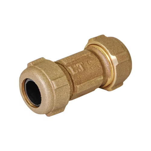 Brass Compression Coupling Fitting, with Packing Nut, 3/4 In. Nominal Fitting X
