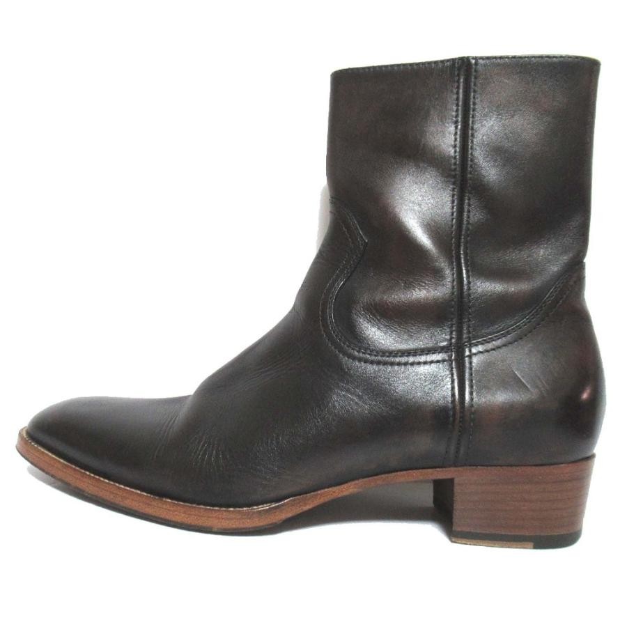 Stivaletti Saint Laurent tacco marrone scuro zip laterale taglia 43 uomo autentici