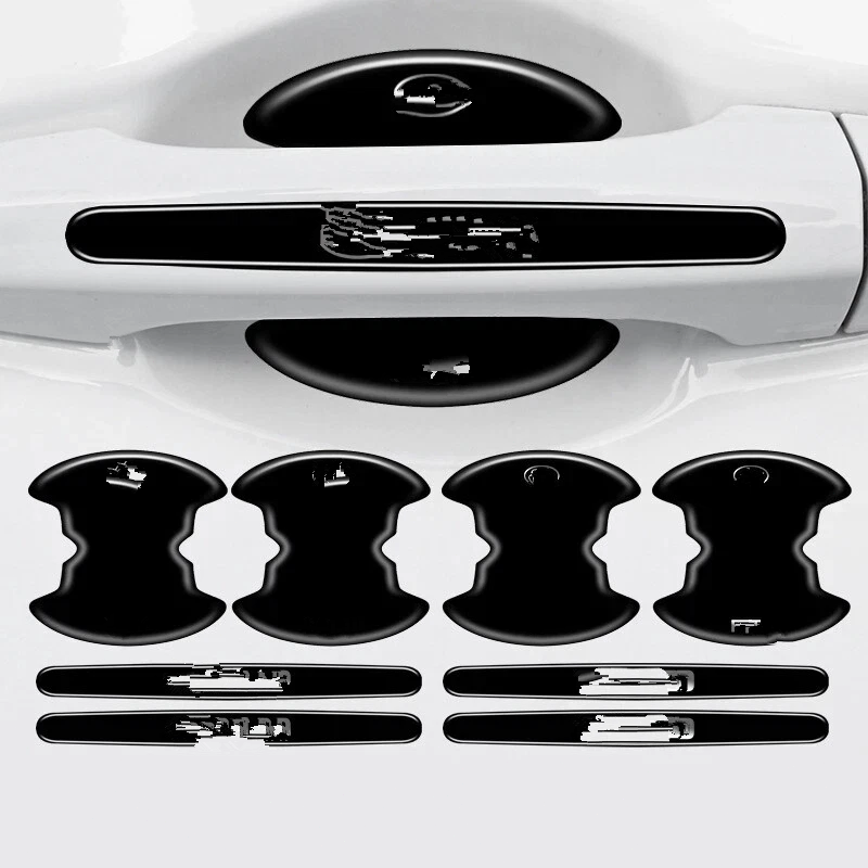 8PCS Black Car Door Handle Bowl Film Sticker Protector Trim Accessories for Ford