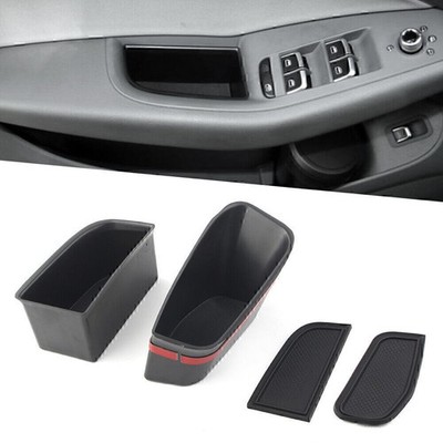 Auto Front Door Handle Armrest Storage Box Tray Bin Kit Fit Audi Q5 2009-2016