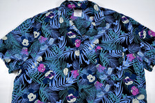 Disney Mickey Mouse Shirt Mens L Short Sleeve Button Front Mickey All Over Print