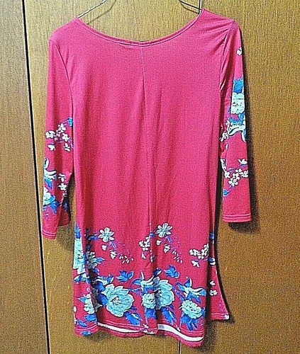 WOMENS AZALEA MAGENTA FLORAL TUNIC SIZE SMALL ~NWT - Picture 3 of 4