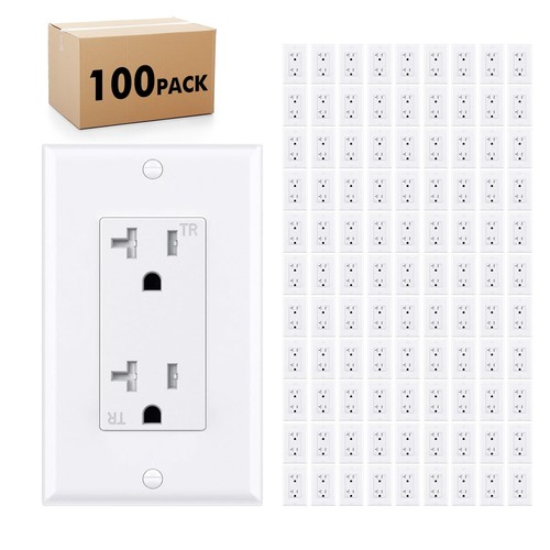 20A Tamper-Resistant Wall Outlet Socket, UL Listed, 10-Pack, White - Picture 8 of 12