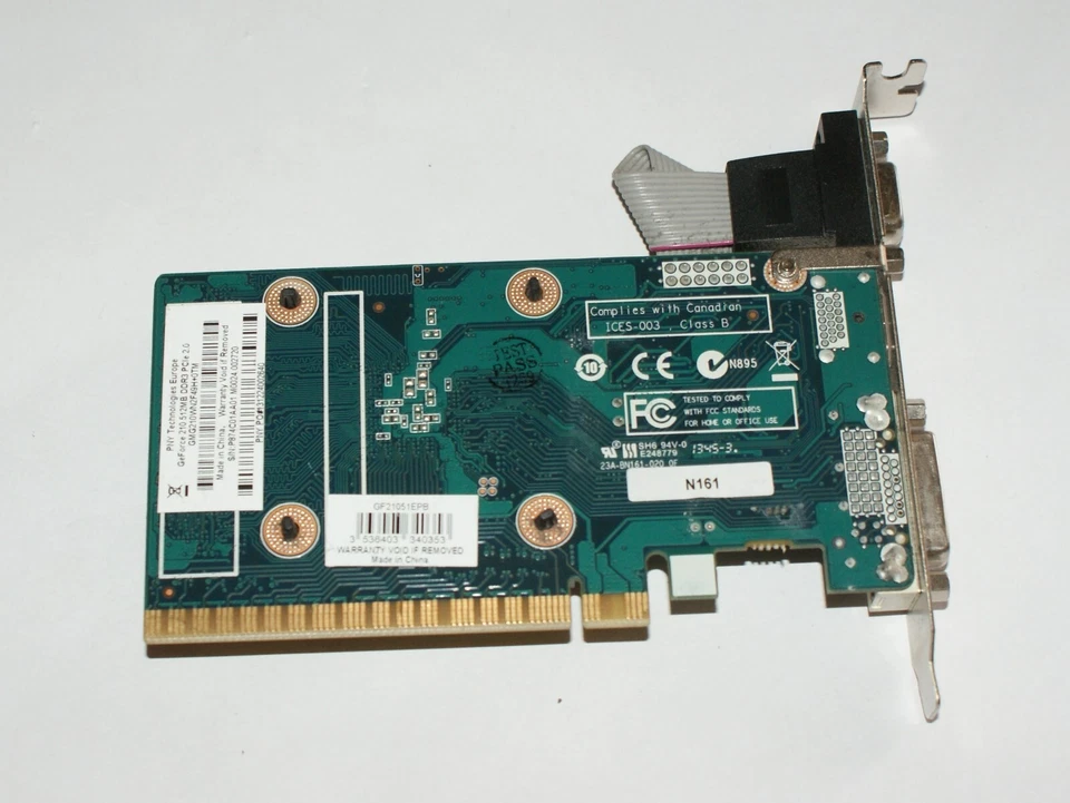 PNY Nvidia GF210 512MB VGA/DVI/HDMI PCIE Graphics Card - Image 2 of 3