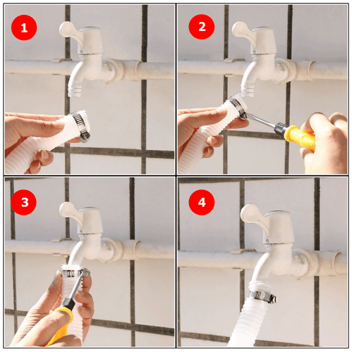 50pcs HOSE CLAMPS 3/8"-5/8" Adjustable Steel Band Worm Clip 304S Fuel Line clamp - Picture 5 of 7