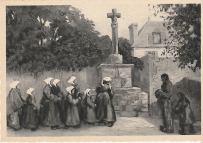 CPSM BRETAGNE LA CROIX CLAUDE A SAINT QUAY VON L. VAN DE VELDE