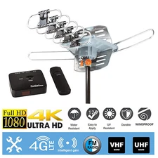 150 MILES OUTDOOR HD TV ANTENNA MOTORIZED AMPLIFIED HDTV HIGH GAIN 36dB UHF VHF