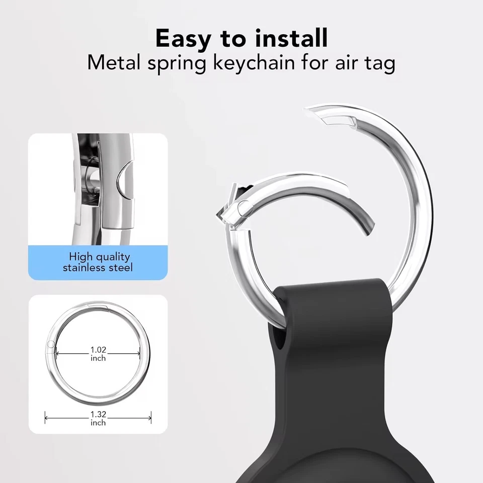 Paquete de 4 soportes de cuero Airtag, estuche con llavero Air Tag para Apple Tag, Airtags NUEVO Foto 3 de 4