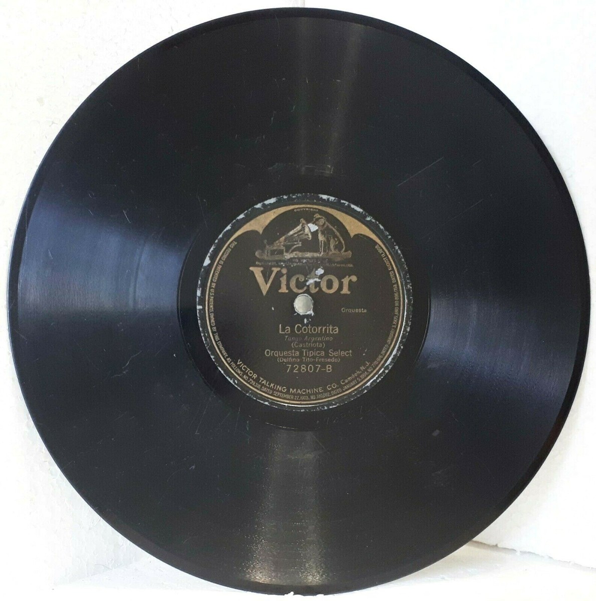 ORQUESTA TIPICA SELECT Victor 72807 Pablo - La Cotorrita 1920