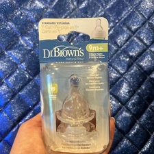 2 Pack Dr. Brown's Natural Flow Standard Silicone Bottle Nipple, Y-Cut 9m+, 2 Ct