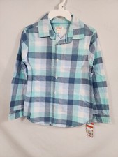 Cat and Jack Long Sleeve Checkered Print Boy's Shirt NWT Medium