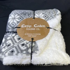 Sherpa Throw • Ultra-Plush • Super-Soft • Lightweight 50”x60” Cozy Cabin Trading