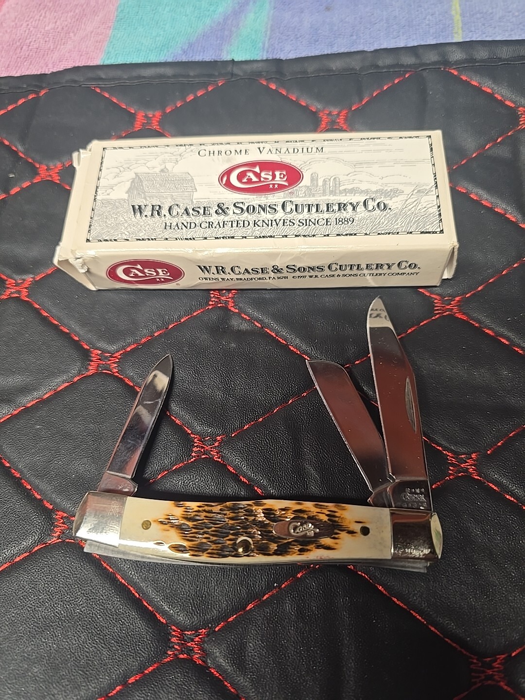 Case Amber Bone Medium Stockman 3-5/8