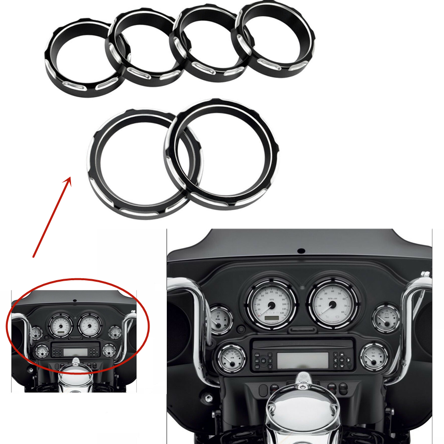 CNC Aluminum Speedometer Gauge Bezel Kit Fit For Harley Street Glide 20062013 eBay