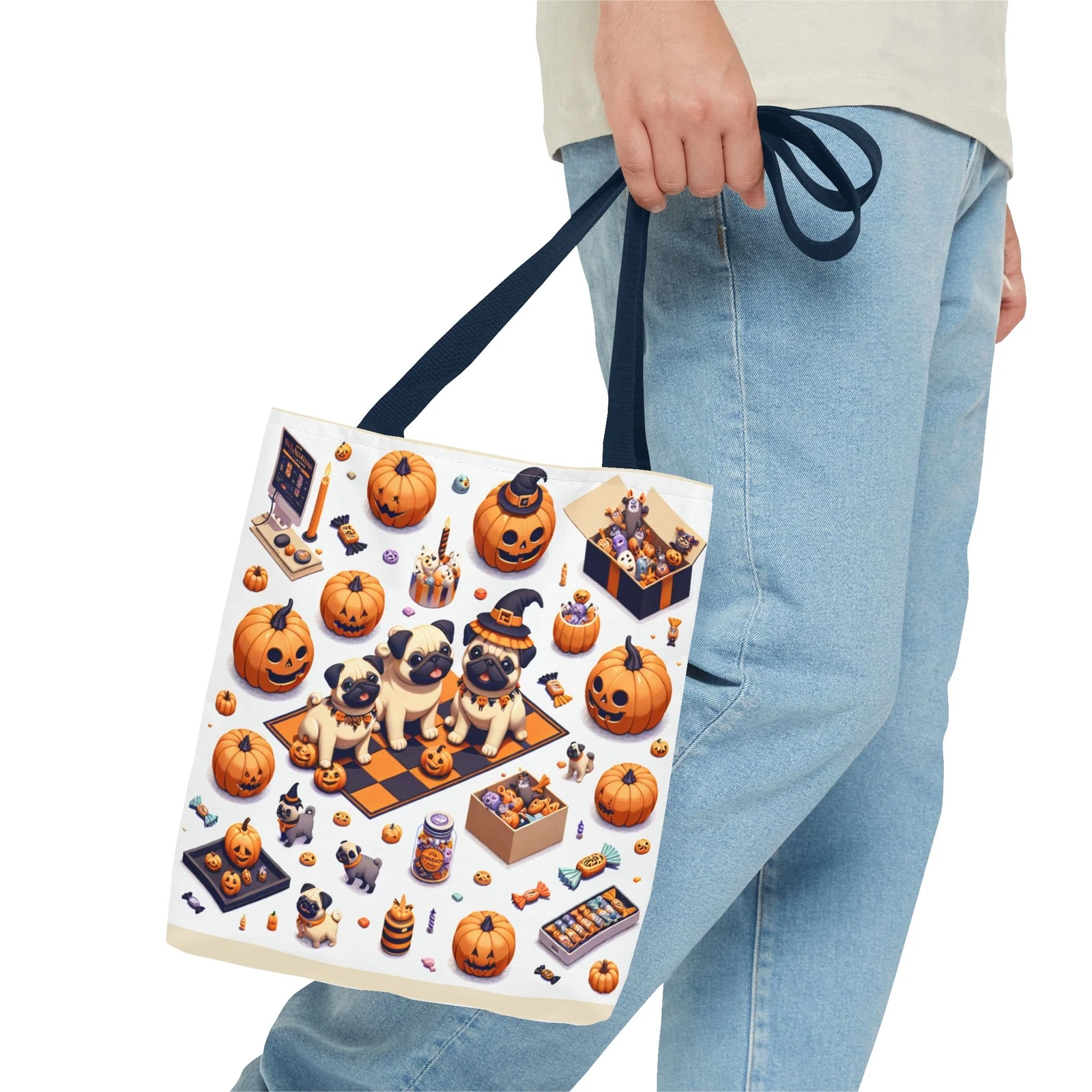 Halloween and Pugs Tote Bag
