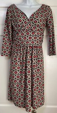 Ann Taylor Navy Blue & Pink Patterned Tunic 3/4 Sleeve Sheath Dress Size 0