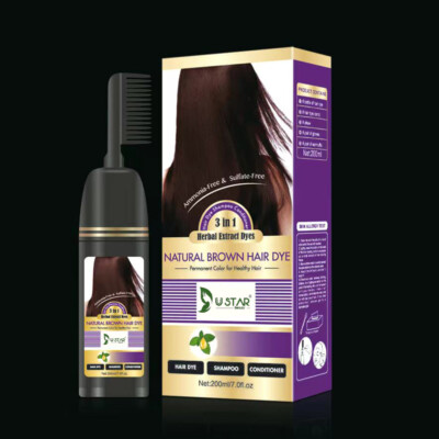 Hair Color Permanent Hair Dye Cream with Comb Applicator Ammonia-Free