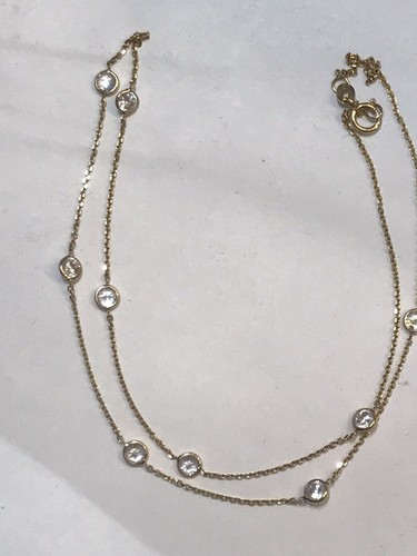 Collar RCI 14k oro amarillo 4,5 mm cristal 1 mm enlace de cable 18,5 pulgadas - Imagen 4 de 7