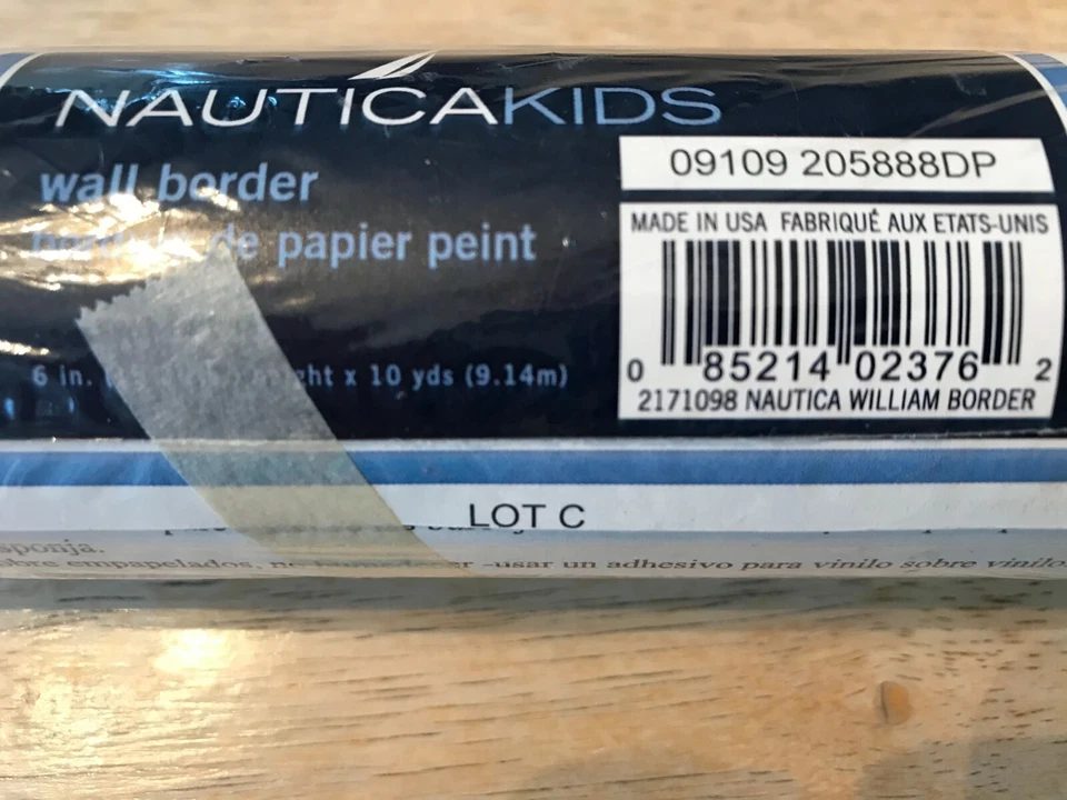 Papel pintado Nautica Kids William borde azul veleros guardería 1 rollo 6 "X 10 yardas Foto 2 de 4