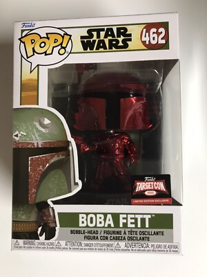 Funko Pop! Red Chrome BOBA FETT 2022 Target Con Exclusive