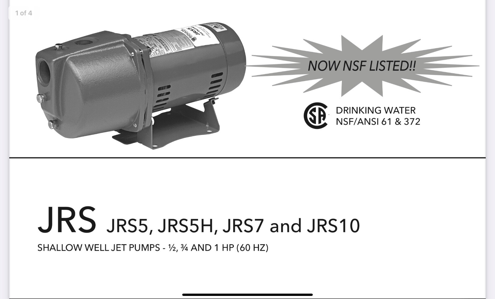 Goulds JRS7 Shallow Well Jet Pump for sale online | eBay