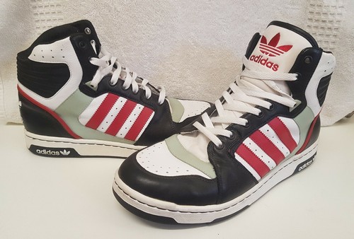 🔶️ADIDAS RETRO VINTAGE RUN DMC COURT ATTITUDE BASKETBALL US 10 WHITE RED BLACK