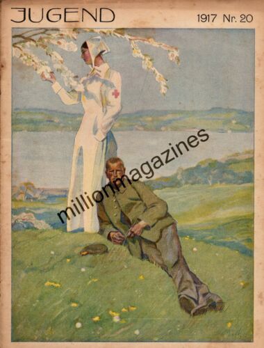 1917 Jugend May 21 German Art Nouveau - Red Cross Nurse; Staeger; Franck; Wurstl - Picture 1 of 1