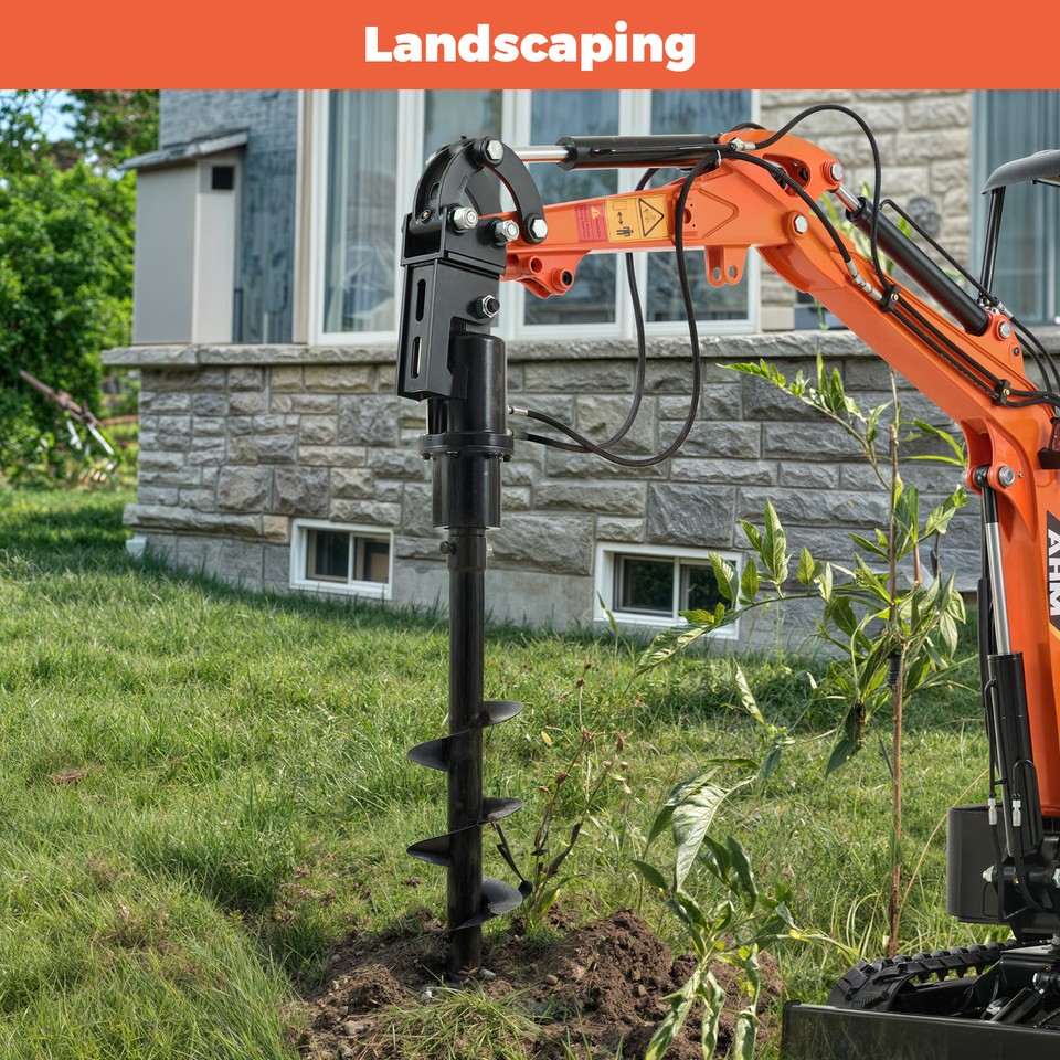 AHM Mini Excavator Attachment Hydraulic Auger Drill Attachment Hole