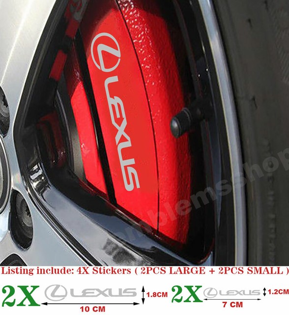 Lexus SILVER Stickers Brake Caliper HIGH TEMP Vinyl Decal Sticker 4PCS eBay