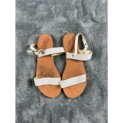 Ancient Greek Ankle Strap Leather Flat Sandals EU 38 US