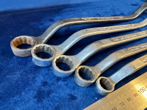 Vintage Sidchrome SAE Offset Ring Spanner Set 5 3/8 to 7/8 AF Australia Imperial - Picture 10 of 10