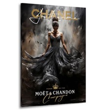 Leinwand-Bild Ballerina Ballett Chanel Abstrakt Wandbild Bilder Kunstdruck Deko